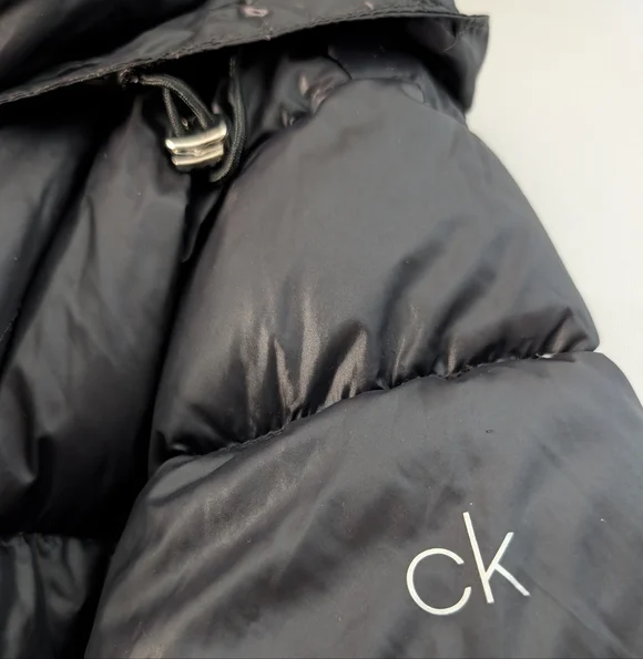 Calvin Klein Women's Hooded Packable Down Puffer Coat Jacket XL Black - Picture 5 of 11